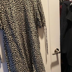 T shirt dress with puff sleeves